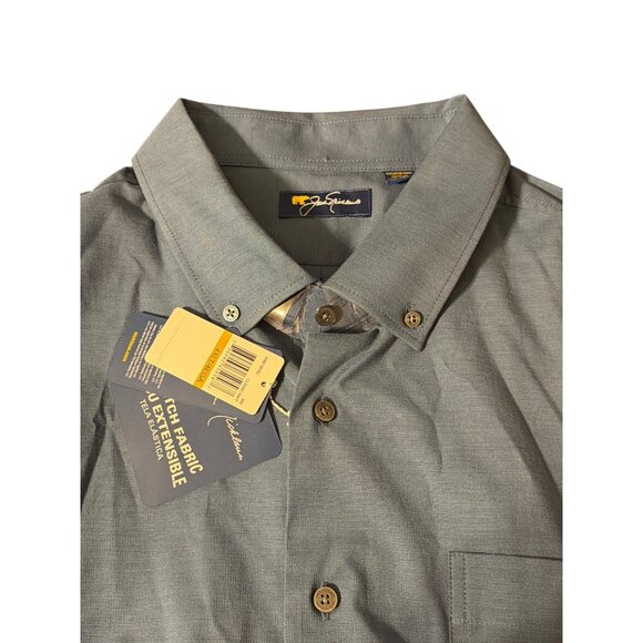 Jack Nicklaus Blue Long Sleeve Button Down Shirt Stretch Fabric Size 4XLT NWT - Picture 4 of 5